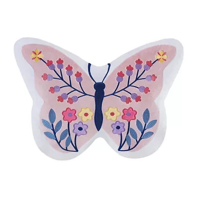 INK+IVY Kids Pink Butterfly Throw Pillow