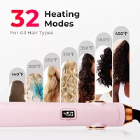 TYMO SWAY Professional Flat Iron Curling Iron 1'' Pink