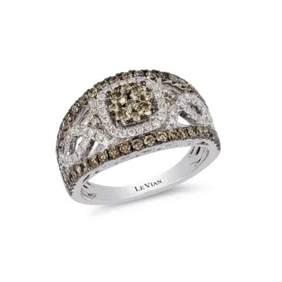 LIMITED QUANTITIES Le Vian Grand Sample Sale™ Ring featuring Chocolate Diamonds®, Vanilla Diamonds® set in 14K Vanilla Gold®
