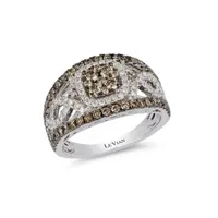 LIMITED QUANTITIES Le Vian Grand Sample Sale™ Ring featuring Chocolate Diamonds®, Vanilla Diamonds® set in 14K Vanilla Gold®