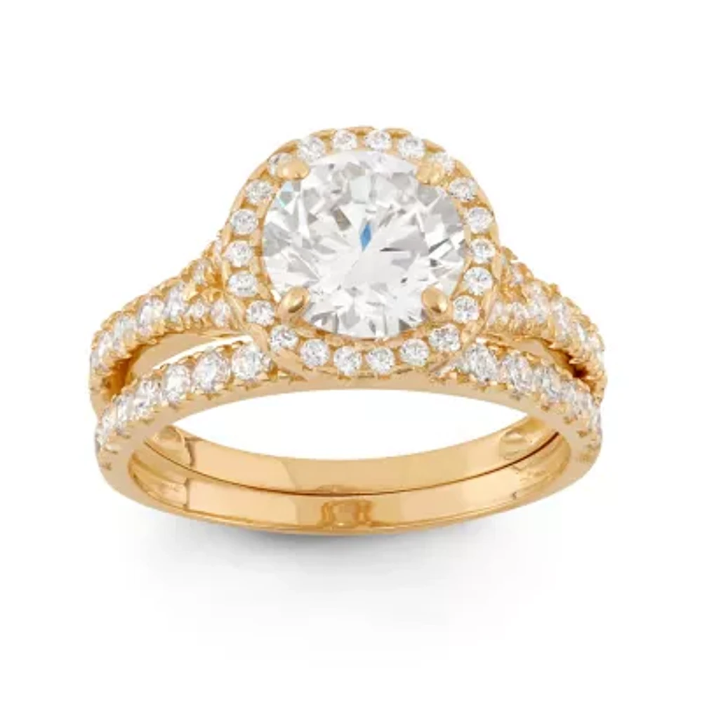 Womens 2 CT. T.W. Cubic Zirconia 10K Gold Round Solitaire Engagement Ring