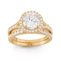 Womens 2 CT. T.W. White Cubic Zirconia 10K Gold Round Solitaire Engagement Ring