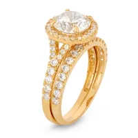 Womens 2 CT. T.W. White Cubic Zirconia 10K Gold Round Solitaire Engagement Ring