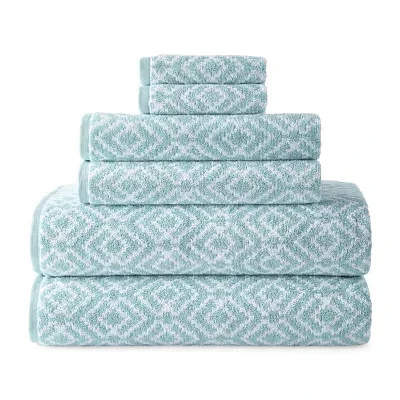 JCPenney Home Phoenix Yarn Dyed Bath Towels