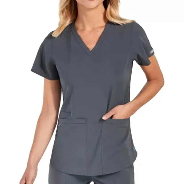 Jockey 2299 Womens Plus V Neck Stretch Fabric Short Sleeve Scrub