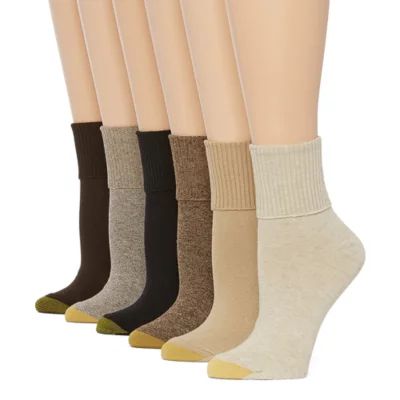 Gold Toe 6 Pair Turncuff Socks Womens