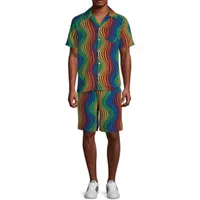 Rainbow Unisex Short Sleeve Shirt and Short Set