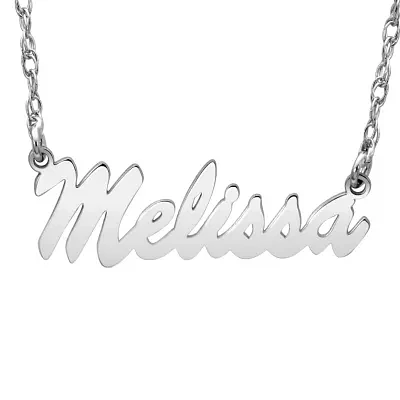 Personalized Womens Sterling Silver Pendant Necklace