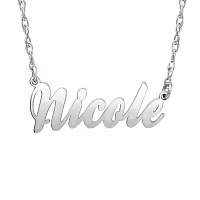 Personalized Womens Sterling Silver Pendant Necklace