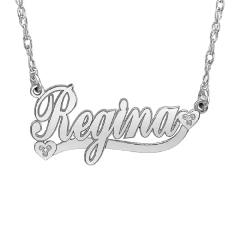 FINE JEWELRY Personalized Sterling Silver 20mm Family Name Pendant Necklace  | Plaza Las Americas