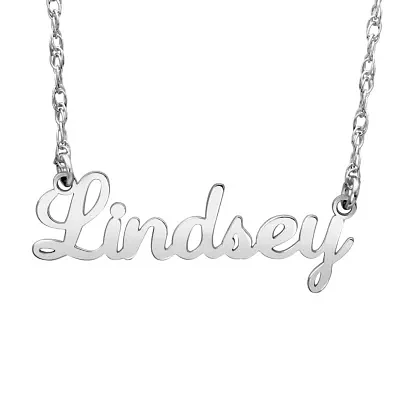 Personalized Womens Sterling Silver 18 Inch Pendant Necklace
