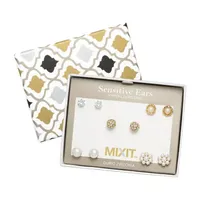 Mixit Hypoallergenic Simulated Pearl 5 Pair Earring Set