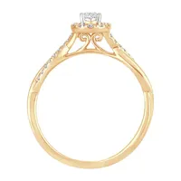 Womens 1 CT. T.W. Natural White Diamond 10K Gold Oval Engagement Ring