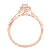 Womens 1/ CT. T.W. Natural White Diamond 10K Rose Gold Engagement Ring