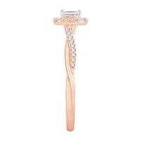 Womens 1/3 CT. T.W. Natural White Diamond 10K Rose Gold Engagement Ring