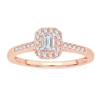 Womens 1/ CT. T.W. Natural White Diamond 10K Rose Gold Engagement Ring