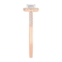 Womens 1/ CT. T.W. Natural White Diamond 10K Rose Gold Engagement Ring