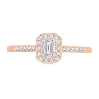 Womens 1/ CT. T.W. Natural White Diamond 10K Rose Gold Engagement Ring