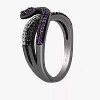 Enchanted Disney Fine Jewelry Villains Womens 1/5 CT. Genuine Purple Amethyst Sterling Silver The Little Mermaid Ursula Crossover Cocktail Ring