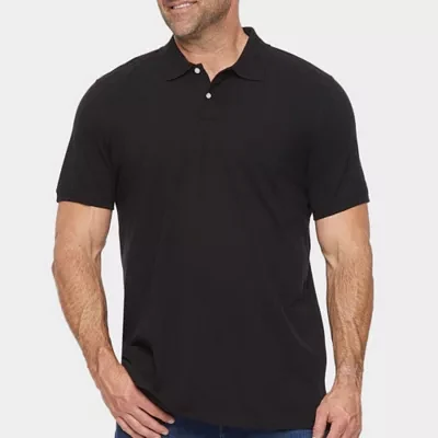 St. John's Bay Premium Stretch Big and Tall Mens Regular Fit Short Sleeve Polo Shirt