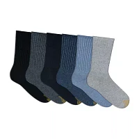 Gold Toe Ribbed 6 Pair Crew Socks Womens