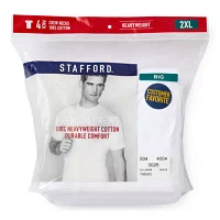 Stafford Heavyweight Mens 4 Pack Short Sleeve Crew Neck T-Shirt Big