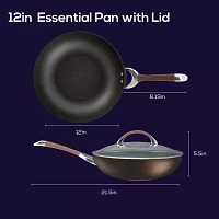 Circulon Symmetry Hard Anodized 12" Chef Frying Pan with Lid