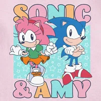 Little & Big Girls Round Neck Short Sleeve Sonic the Hedgehog Graphic T-Shirt