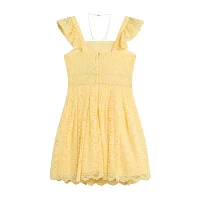 Byer California Big Girls Sleeveless Flutter Sleeve A-Line Dress