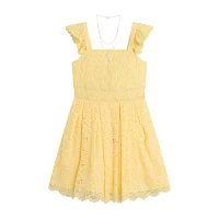 Byer California Big Girls Sleeveless Flutter Sleeve A-Line Dress