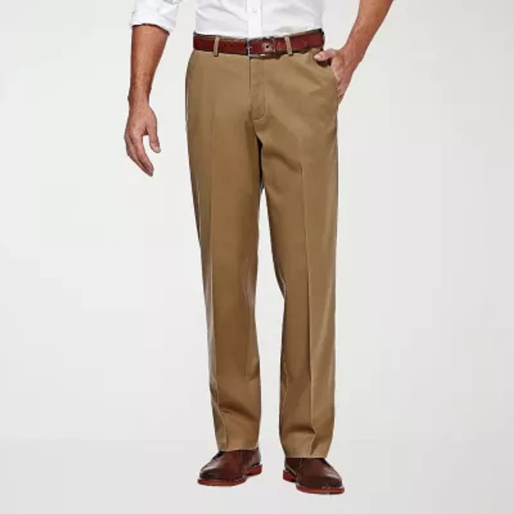 Haggar Premium No Iron Khaki Mens Classic Fit Flat Front Pant