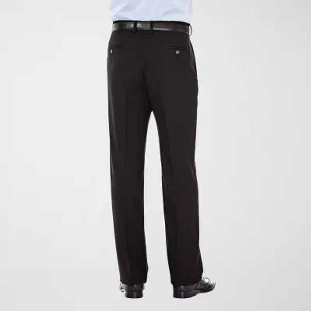 J.M. Haggar Men's Premium Stretch Tailored Fit Suit Pant - Black, 42W X 30L, Flat Front