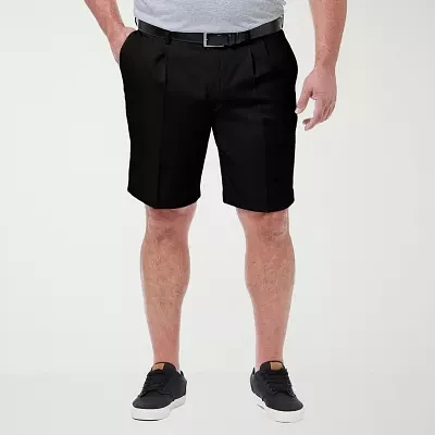Haggar Cool 18 Pro Expandable Waist 9 1/2" Mens Big and Tall Stretch Fabric Moisture Wicking Chino Short