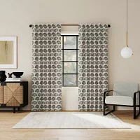 Indigo Road by Egypt Sherrod Block Leaf Back Tab 100% Blackout Single Curtain Panel