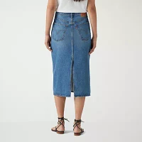 Levi's Womens Mid Rise Long Denim Skirt