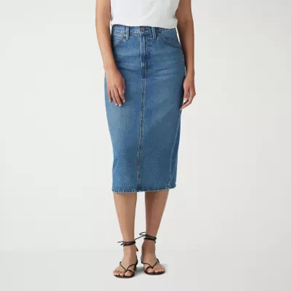 Levi's Womens Mid Rise Long Denim Skirt