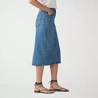 Levi's Womens Mid Rise Long Denim Skirt
