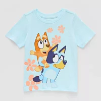 Toddler Girls Crew Neck Short Sleeve Bluey Graphic T-Shirt