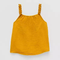 Thereabouts Little & Big Girls Embroidered Square Neck Tank Top