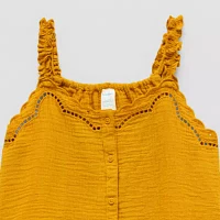 Thereabouts Little & Big Girls Embroidered Square Neck Tank Top