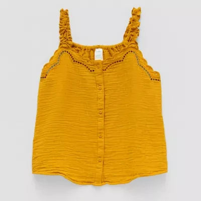 Thereabouts Little & Big Girls Embroidered Square Neck Tank Top