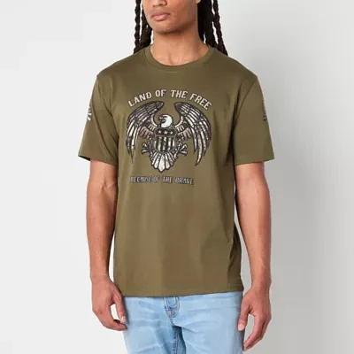 Buckhorn River Mens Crew Neck Short Sleeve Regular Fit Americana Graphic T-Shirt
