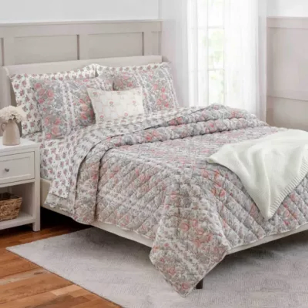 Martha Stewart Lula Floral Reversible Quilt