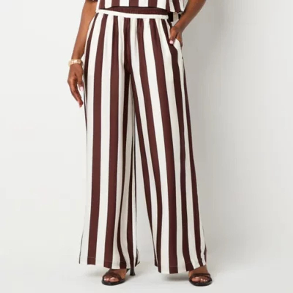 Worthington Womens Wide Leg Pull-On Pants