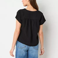 a.n.a Womens Split Crew Neck Sleeveless Blouse