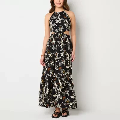 a.n.a Cutout Womens Sleeveless Floral Maxi Dress