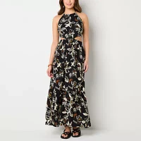 a.n.a Cutout Womens Sleeveless Floral Maxi Dress