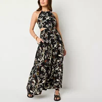 a.n.a Cutout Womens Sleeveless Floral Maxi Dress