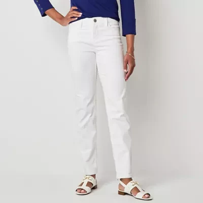 Liz Claiborne Womens High Rise Straight Leg Jean