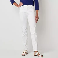 Liz Claiborne Womens High Rise Straight Leg Jean